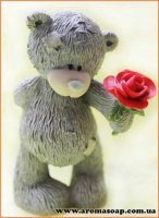 Teddy with the rose 3D silicone mold