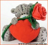 Тедді з серцем і трояндою №1 3D еліт-форма