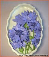 Cornflowers in an oval silicone mold
